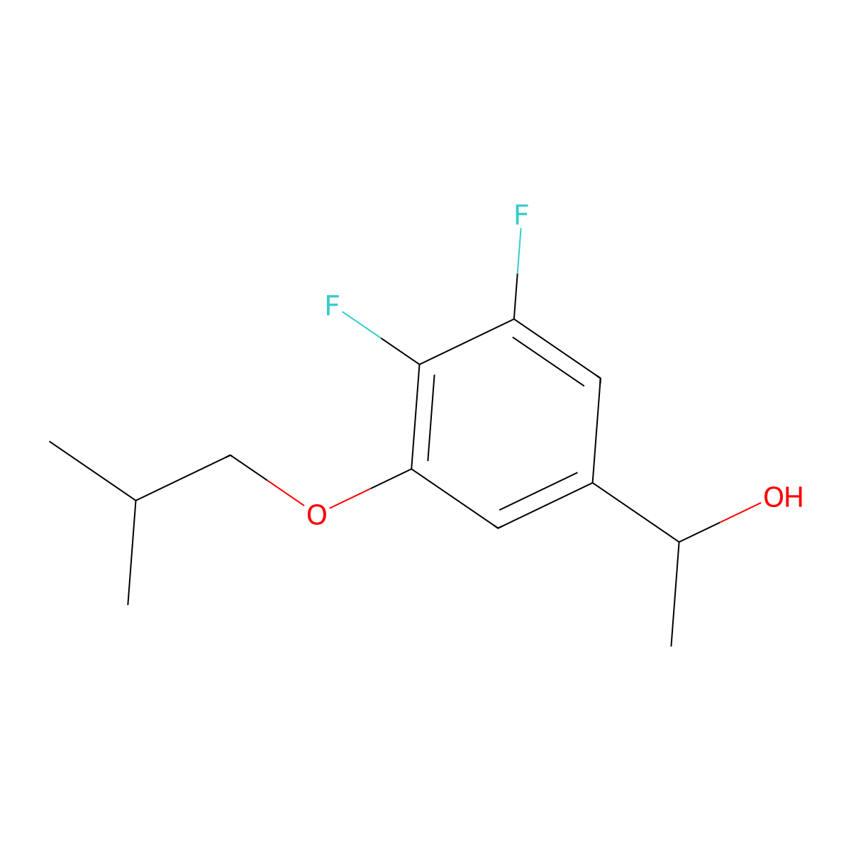 1-(3,4-Difluoro-5-isobutoxyphenyl)ethanol molecular structure, CAS 1443310-04-0