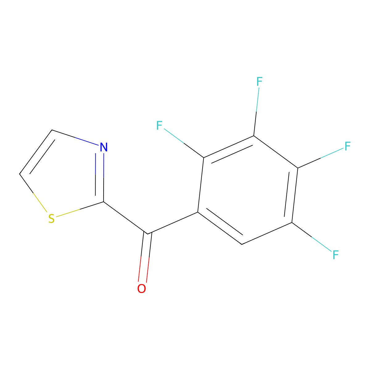2-(2,3,4,5-Tetrafluorobenzoyl)thiazole molecular structure, CAS 1443310-07-3