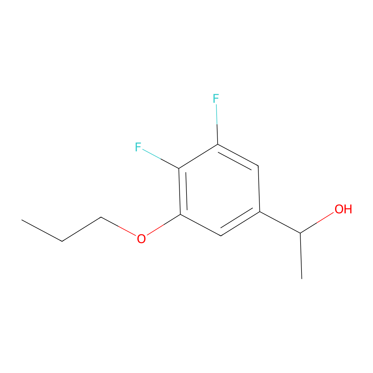 1-(3,4-Difluoro-5-propoxyphenyl)ethanol molecular structure, CAS 1443310-13-1