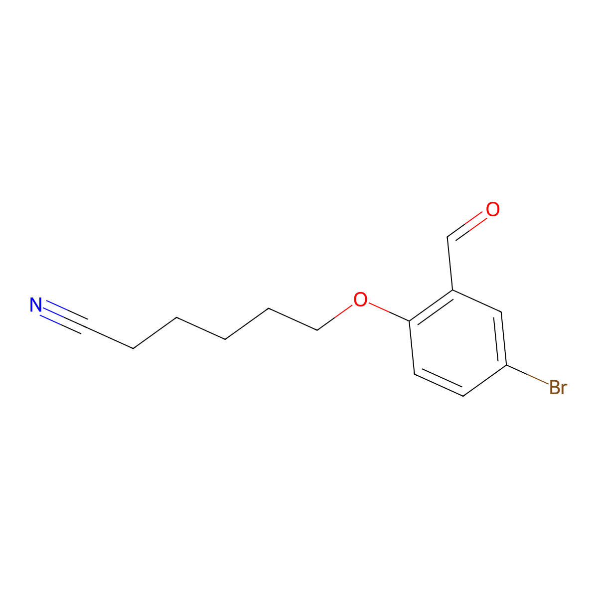 6-(4-Bromo-2-formylphenoxy)hexanenitrile molecular structure, CAS 1443310-17-5