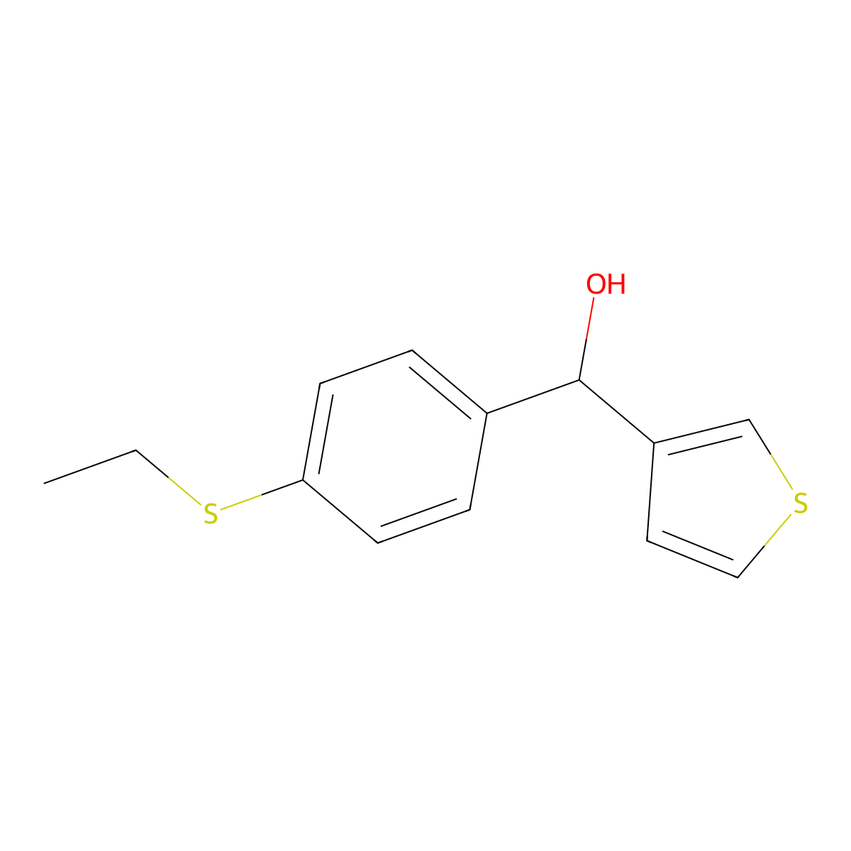 4-Ethylthiophenyl-(3-thienyl)methanol molecular structure, CAS 1443310-18-6