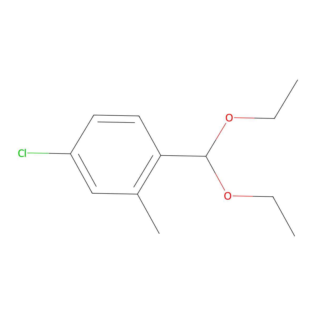 Benzene, 4-chloro-1-(diethoxymethyl)-2-methyl- molecular structure, CAS 1443310-31-3