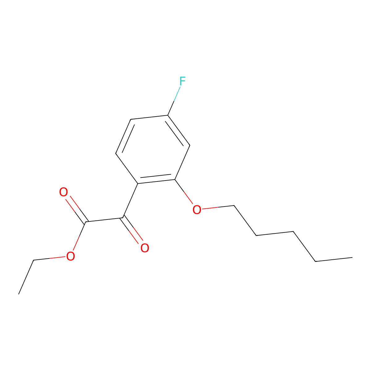 Ethyl 2-(4-fluoro-2-(pentyloxy)phenyl)-2-oxoacetate molecular structure, CAS 1443310-34-6