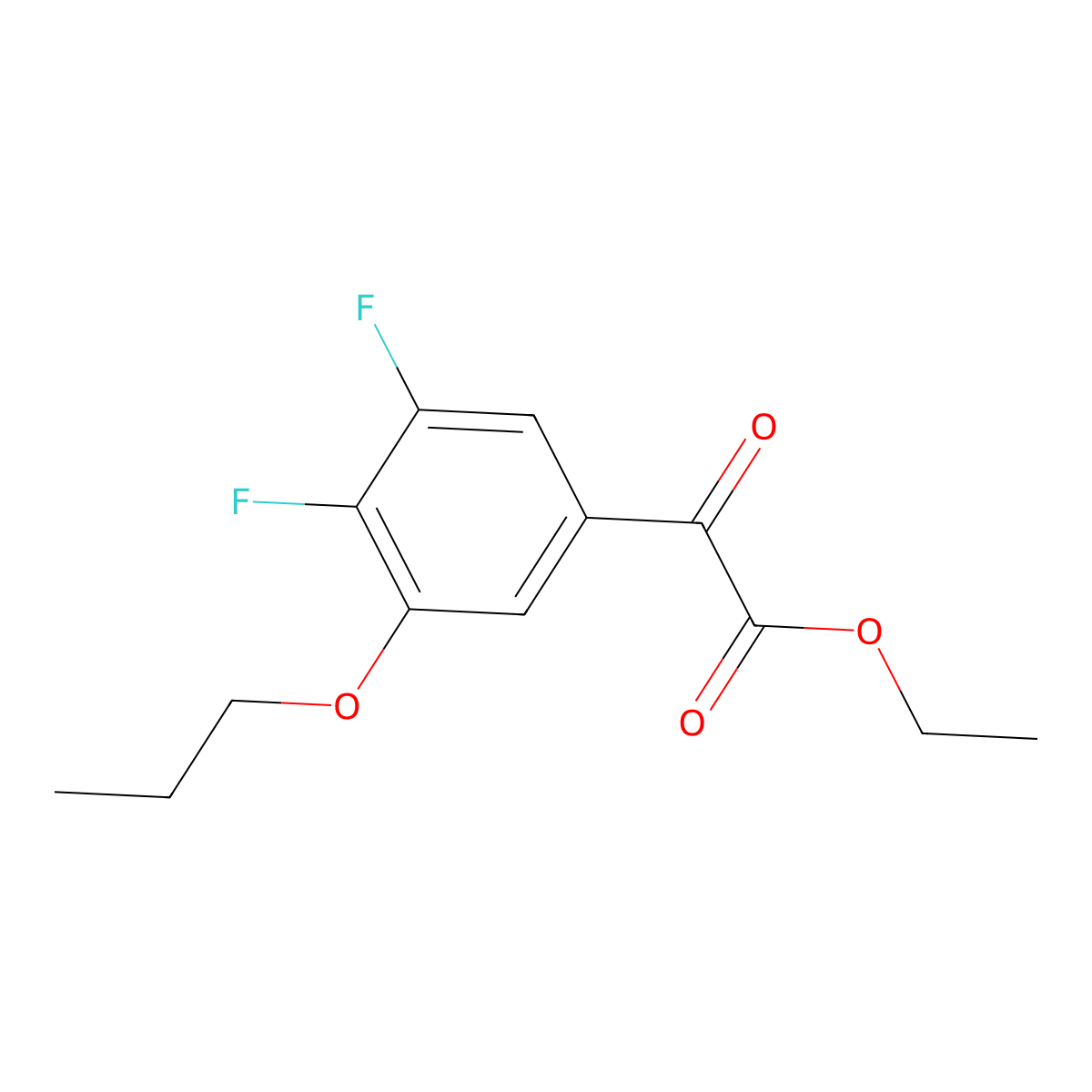 Ethyl 2-(3,4-difluoro-5-propoxyphenyl)-2-oxoacetate molecular structure, CAS 1443310-38-0