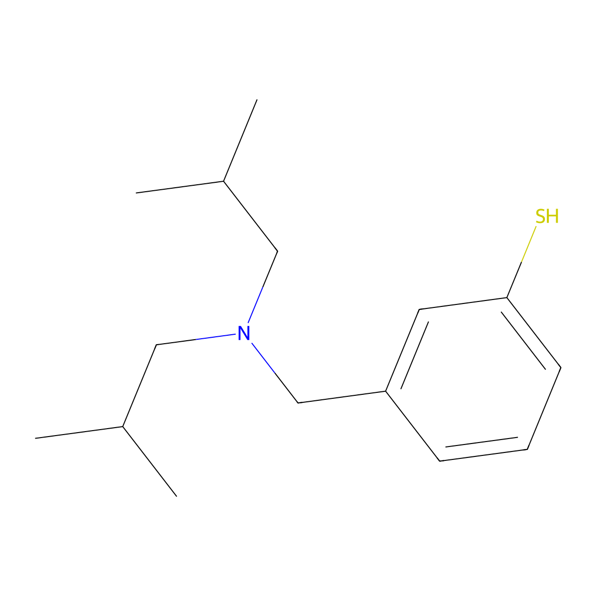 3-((Diisobutylamino)methyl)benzenethiol molecular structure, CAS 1443310-39-1