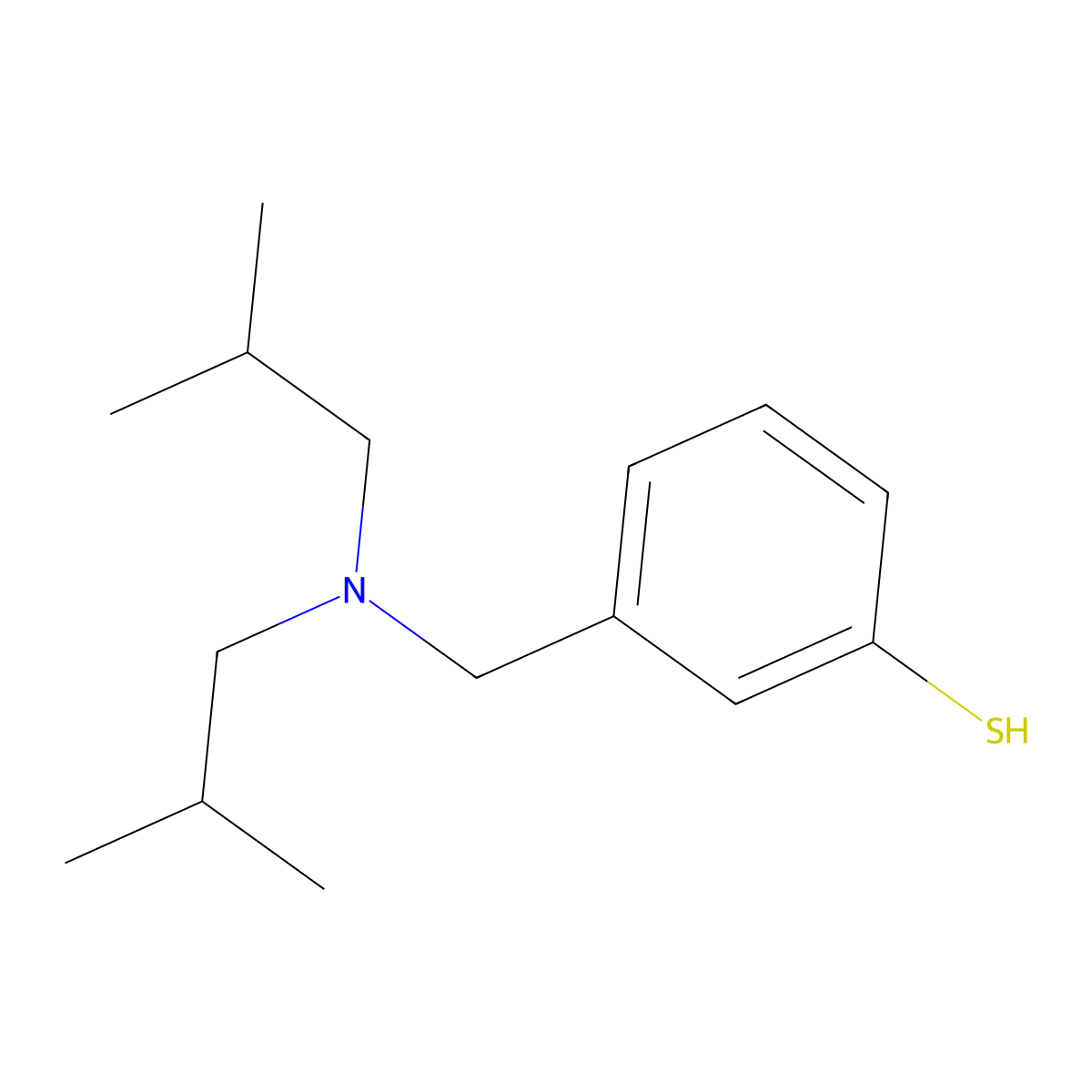 3-((Diisobutylamino)methyl)benzenethiol molecular structure, CAS 1443310-39-1
