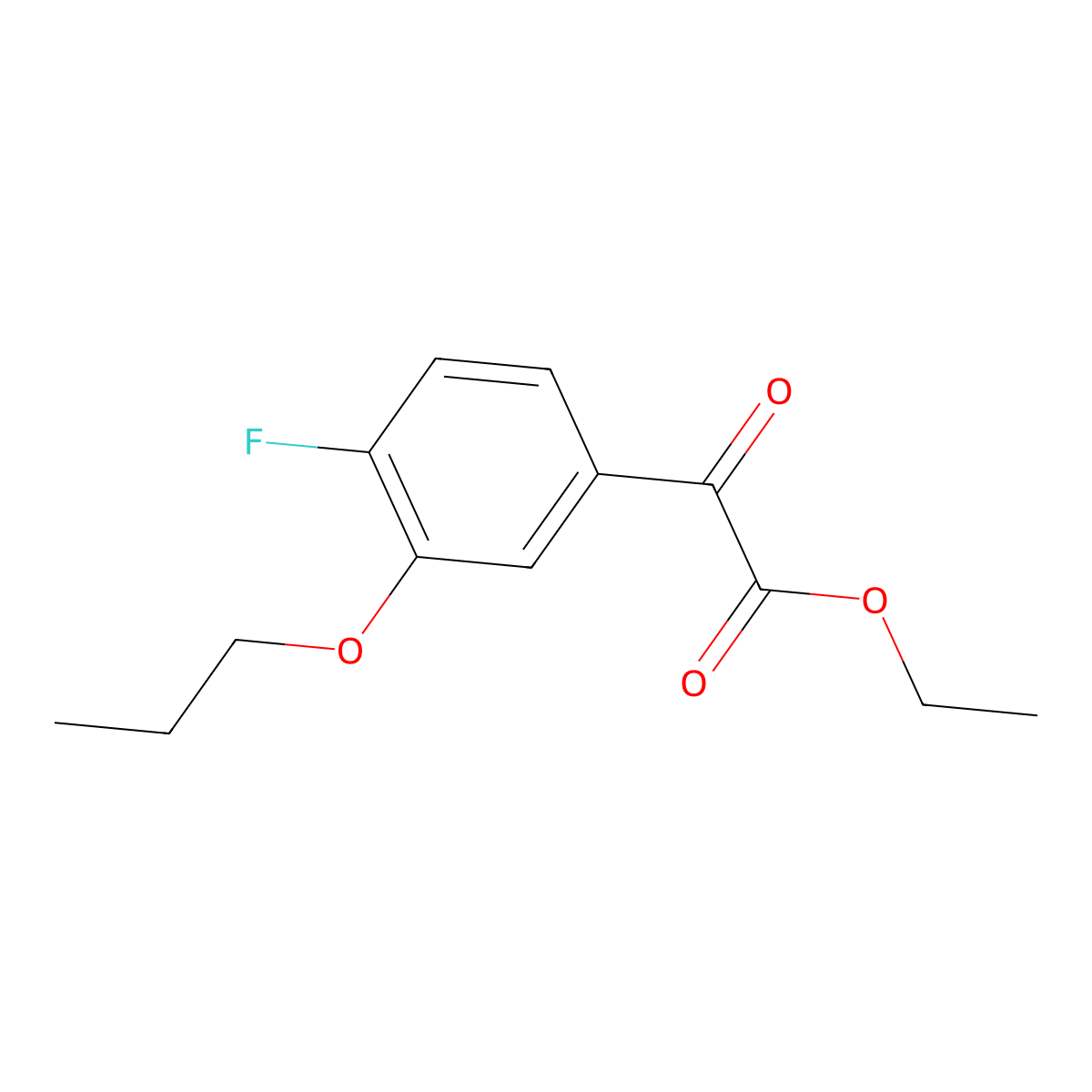 Ethyl 2-(4-fluoro-3-propoxyphenyl)-2-oxoacetate molecular structure, CAS 1443310-50-6