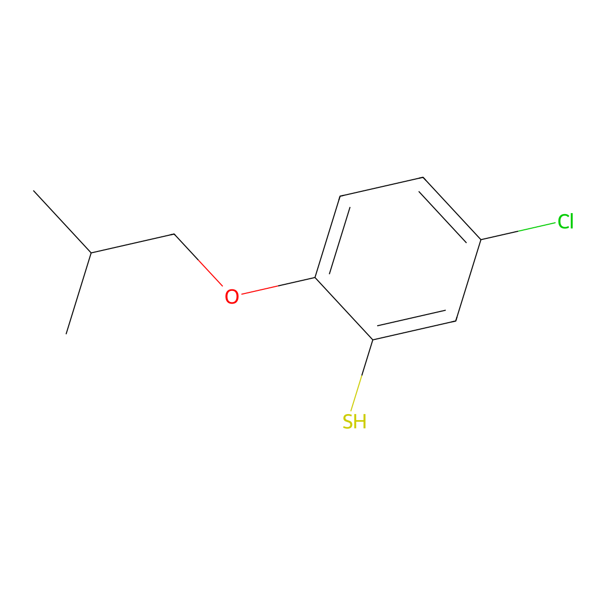 5-Chloro-2-isobutoxybenzenethiol molecular structure, CAS 1443310-52-8