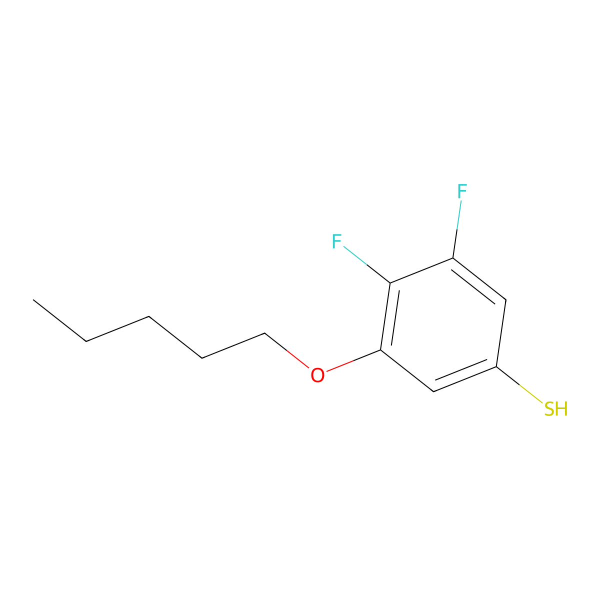 3,4-Difluoro-5-(pentyloxy)benzenethiol molecular structure, CAS 1443310-59-5