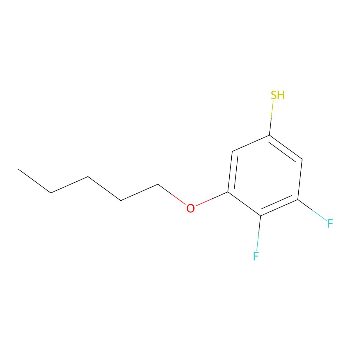 3,4-Difluoro-5-(pentyloxy)benzenethiol molecular structure, CAS 1443310-59-5