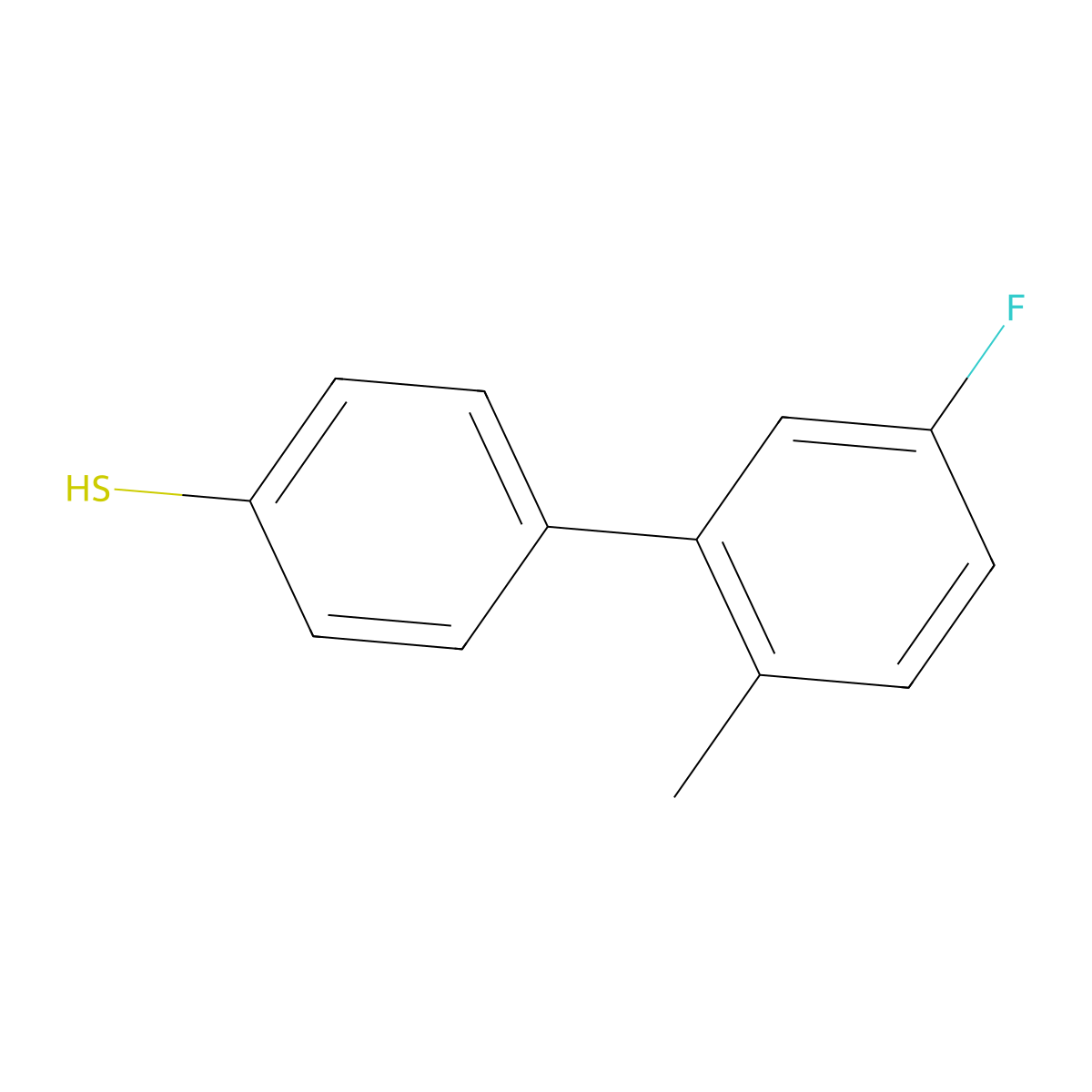 4-(3-Fluoro-6-methylphenyl)thiophenol molecular structure, CAS 1443310-61-9