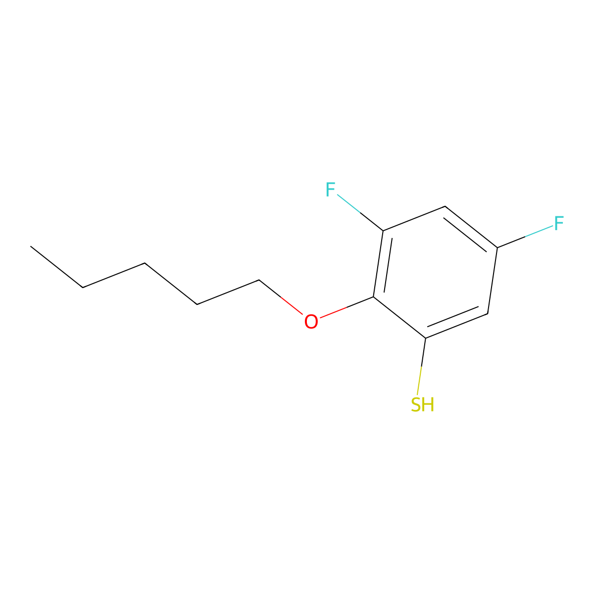3,5-Difluoro-2-n-pentoxythiophenol molecular structure, CAS 1443310-73-3