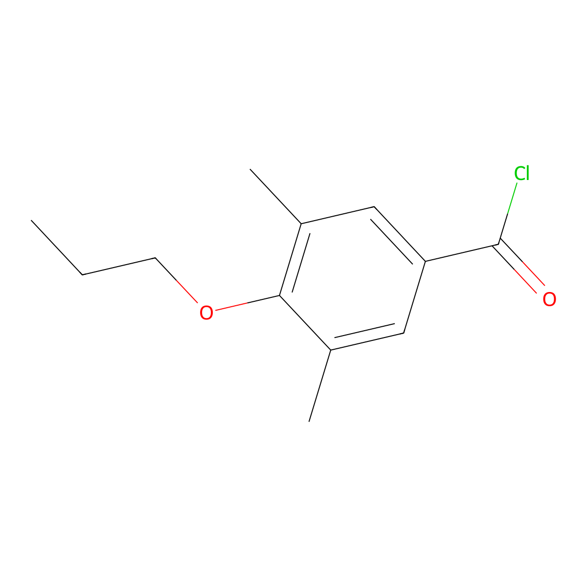 4-n-Propoxy-3,5-dimethylbenzoyl chloride molecular structure, CAS 1443310-80-2