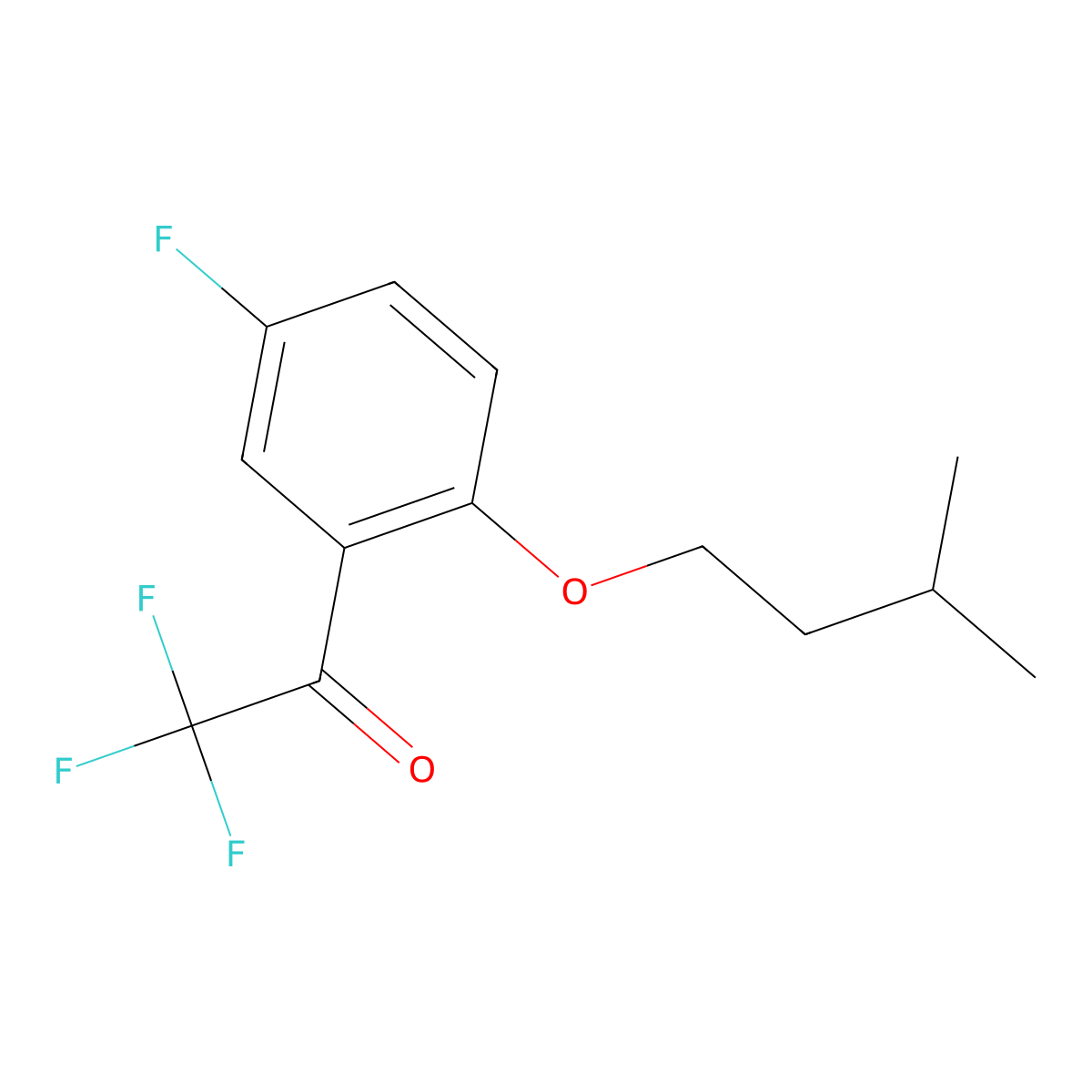 2,2,2-Trifluoro-1-(5-fluoro-2-(isopentyloxy)phenyl)ethanone molecular structure, CAS 1443310-83-5