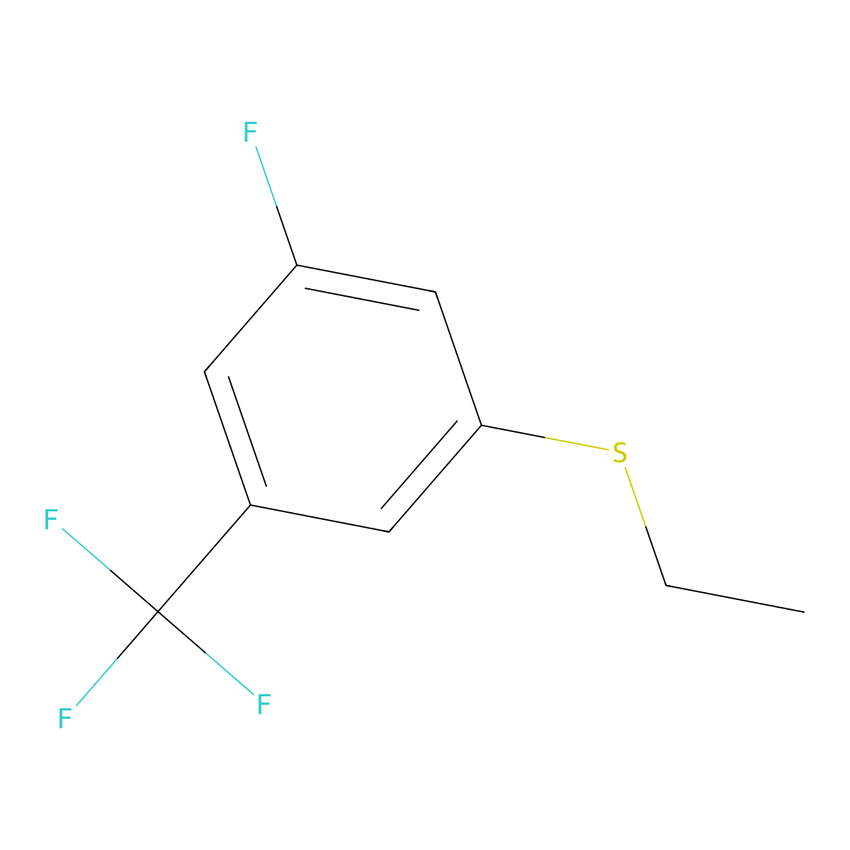 Ethyl 3-fluoro-5-(trifluoromethyl)phenyl sulfide molecular structure, CAS 1443310-90-4
