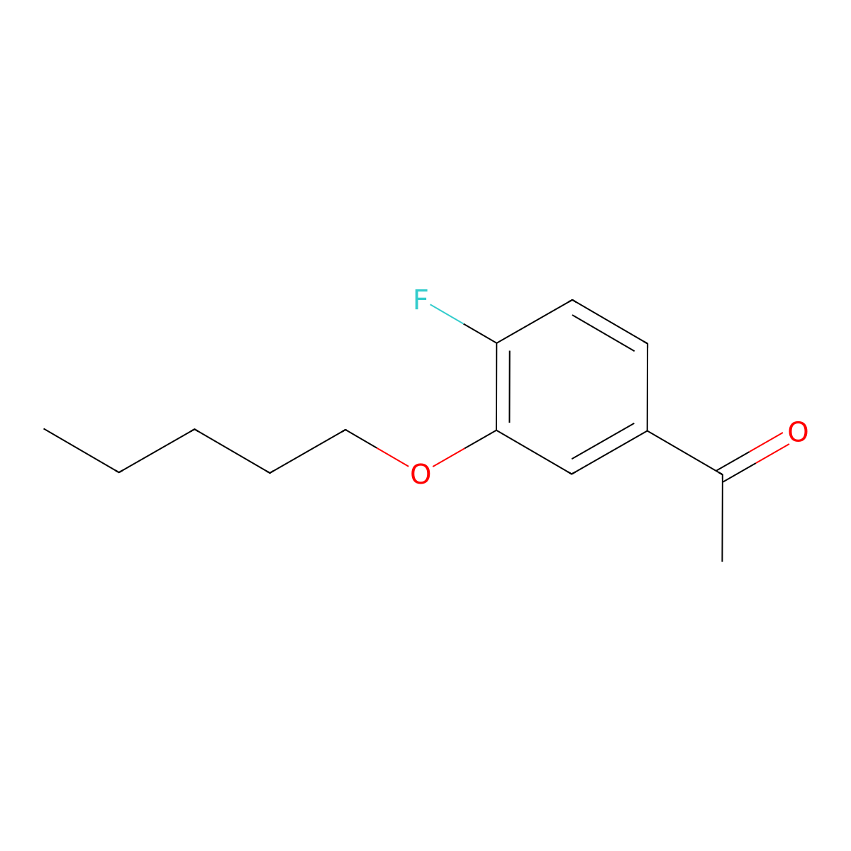 1-(4-Fluoro-3-(pentyloxy)phenyl)ethanone molecular structure, CAS 1443310-95-9