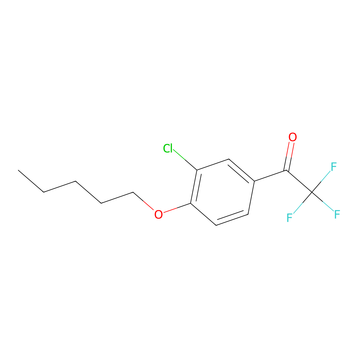 3'-Chloro-4'-n-pentoxy-2,2,2-trifluoroacetophenone molecular structure, CAS 1443311-03-2