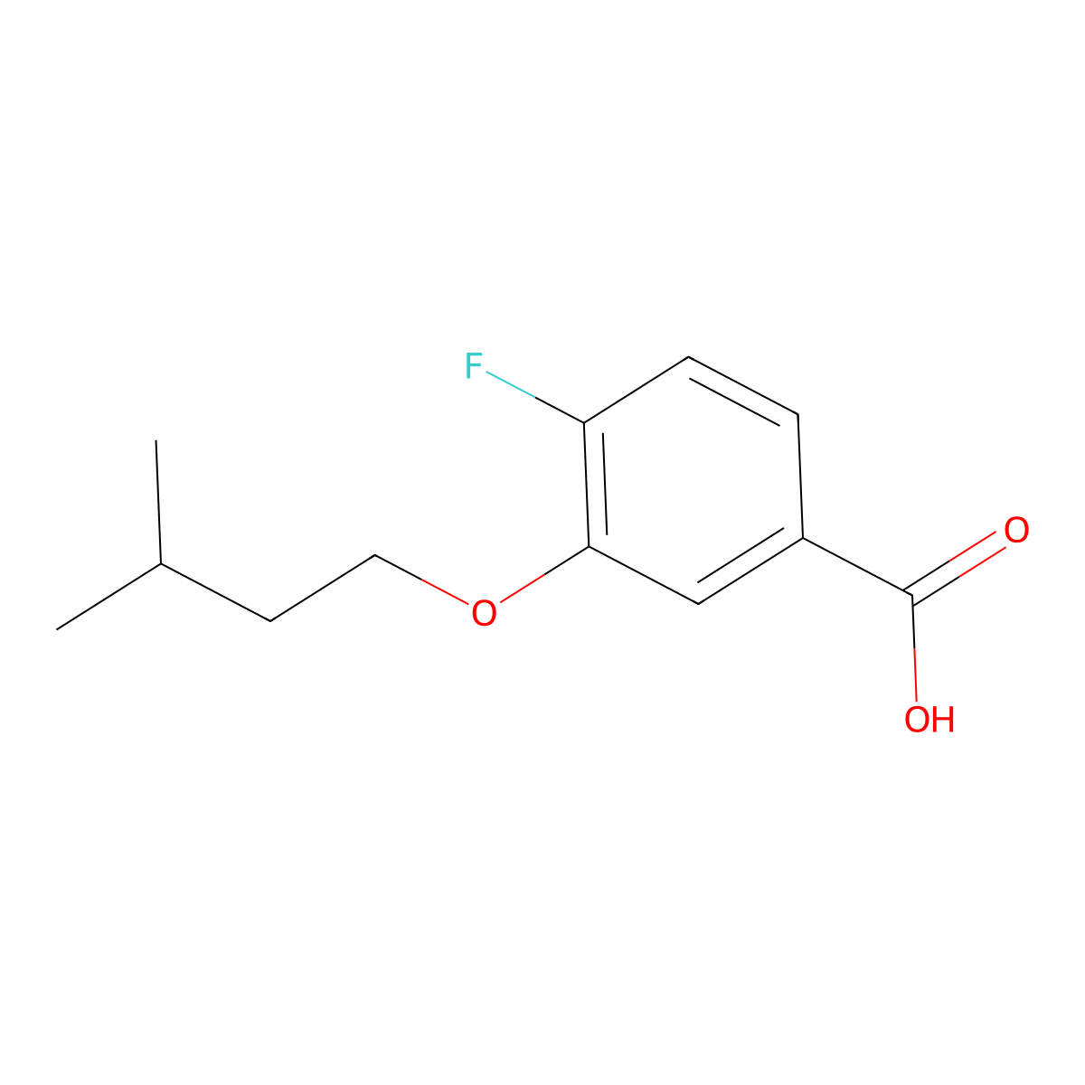 4-Fluoro-3-iso-pentoxybenzoic acid molecular structure, CAS 1443311-05-4