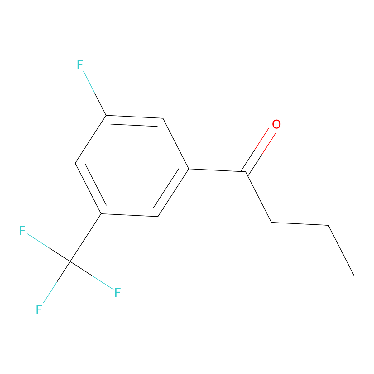 3'-Fluoro-5'-(trifluoromethyl)butyrophenone molecular structure, CAS 1443311-08-7