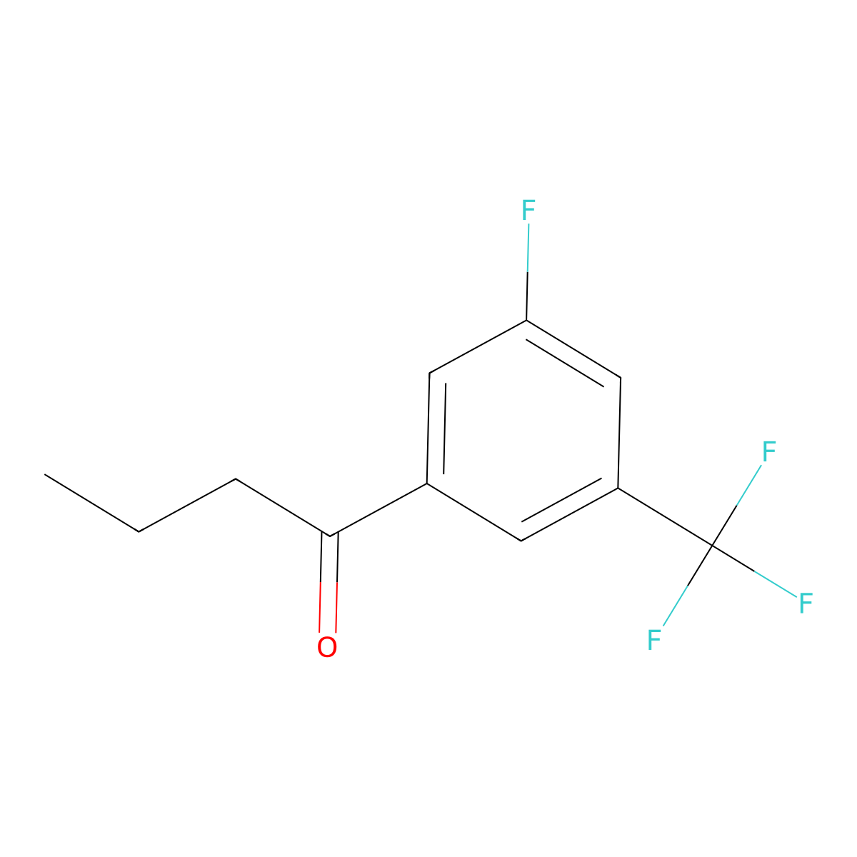 3'-Fluoro-5'-(trifluoromethyl)butyrophenone molecular structure, CAS 1443311-08-7
