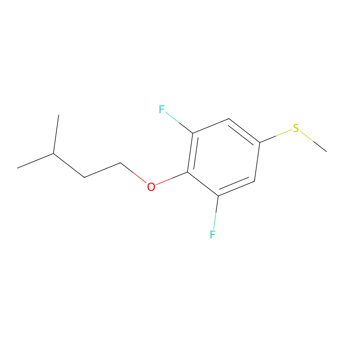 (3,5-Difluoro-4-(isopentyloxy)phenyl)(methyl)sulfane molecular structure, CAS 1443311-21-4