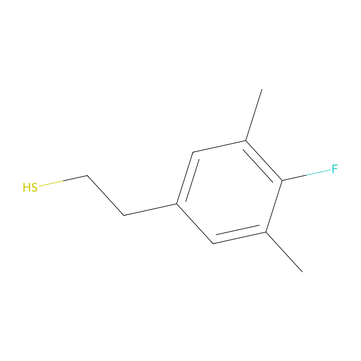 2-(4-Fluoro-3,5-dimethylphenyl)ethanethiol molecular structure, CAS 1443311-24-7