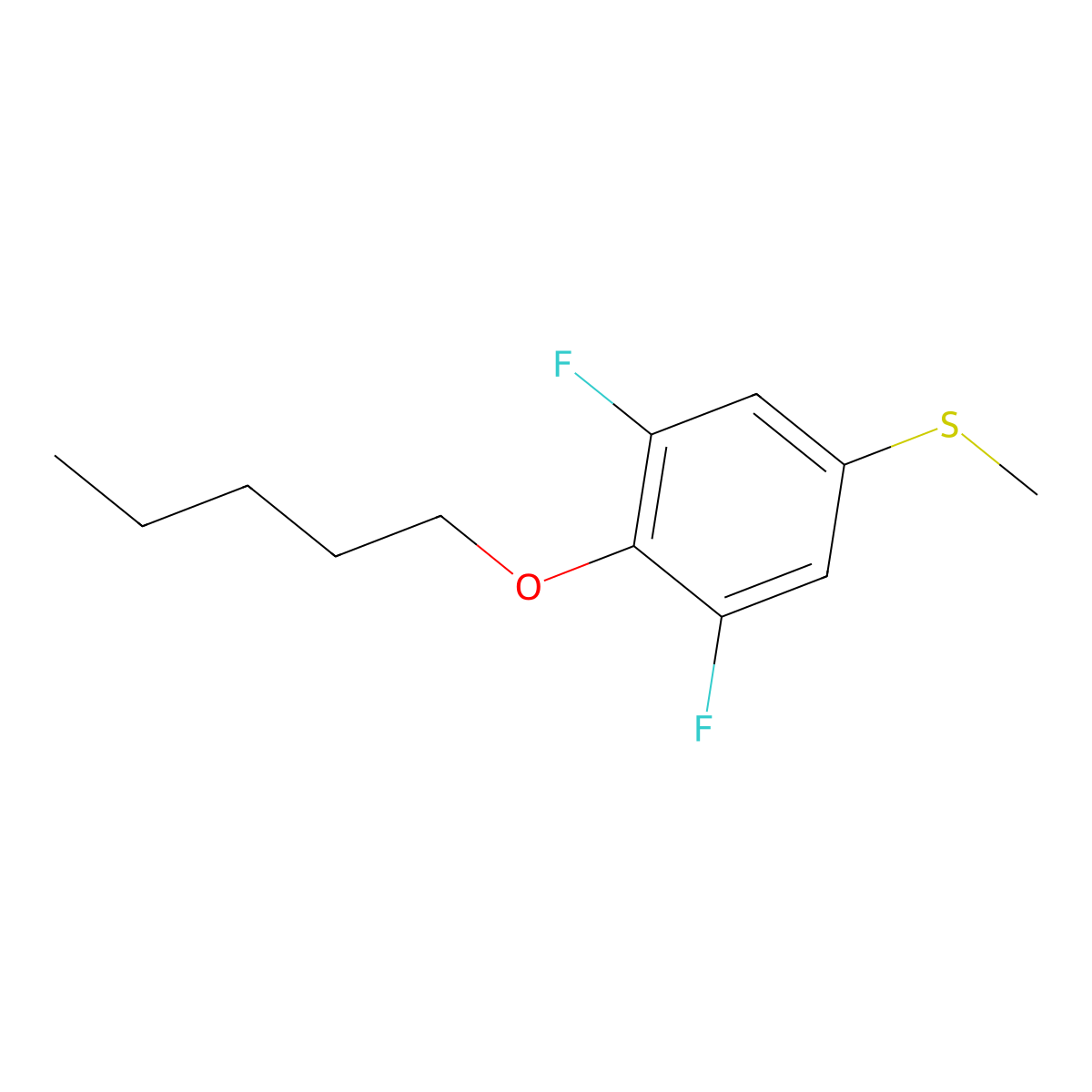 (3,5-Difluoro-4-(pentyloxy)phenyl)(methyl)sulfane molecular structure, CAS 1443311-31-6