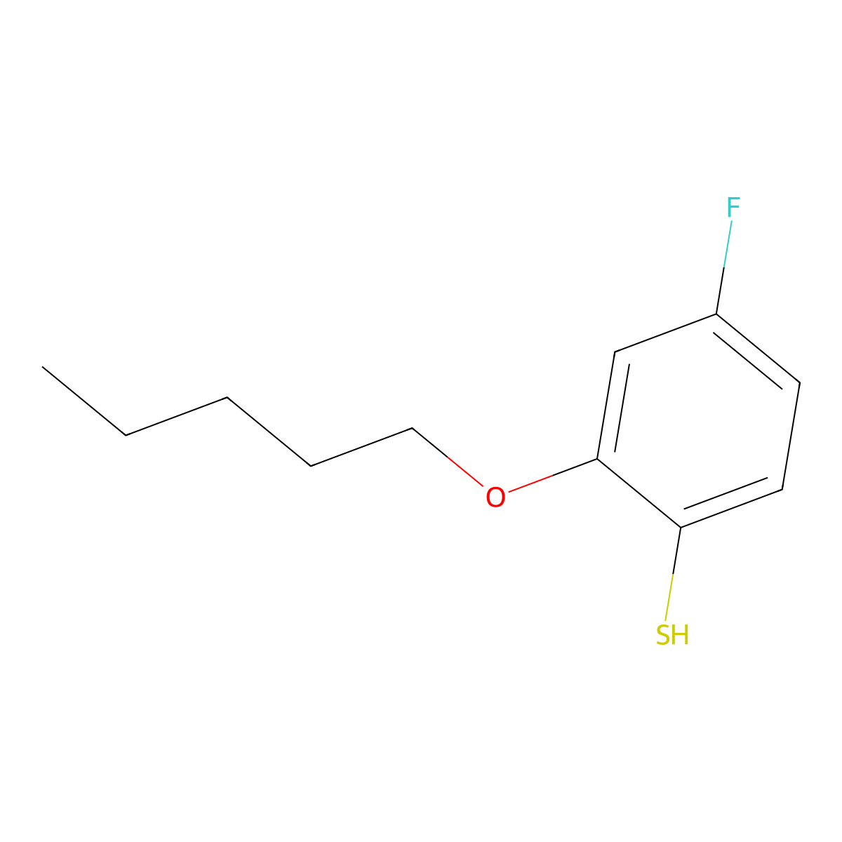 4-Fluoro-2-n-pentoxythiophenol molecular structure, CAS 1443311-43-0