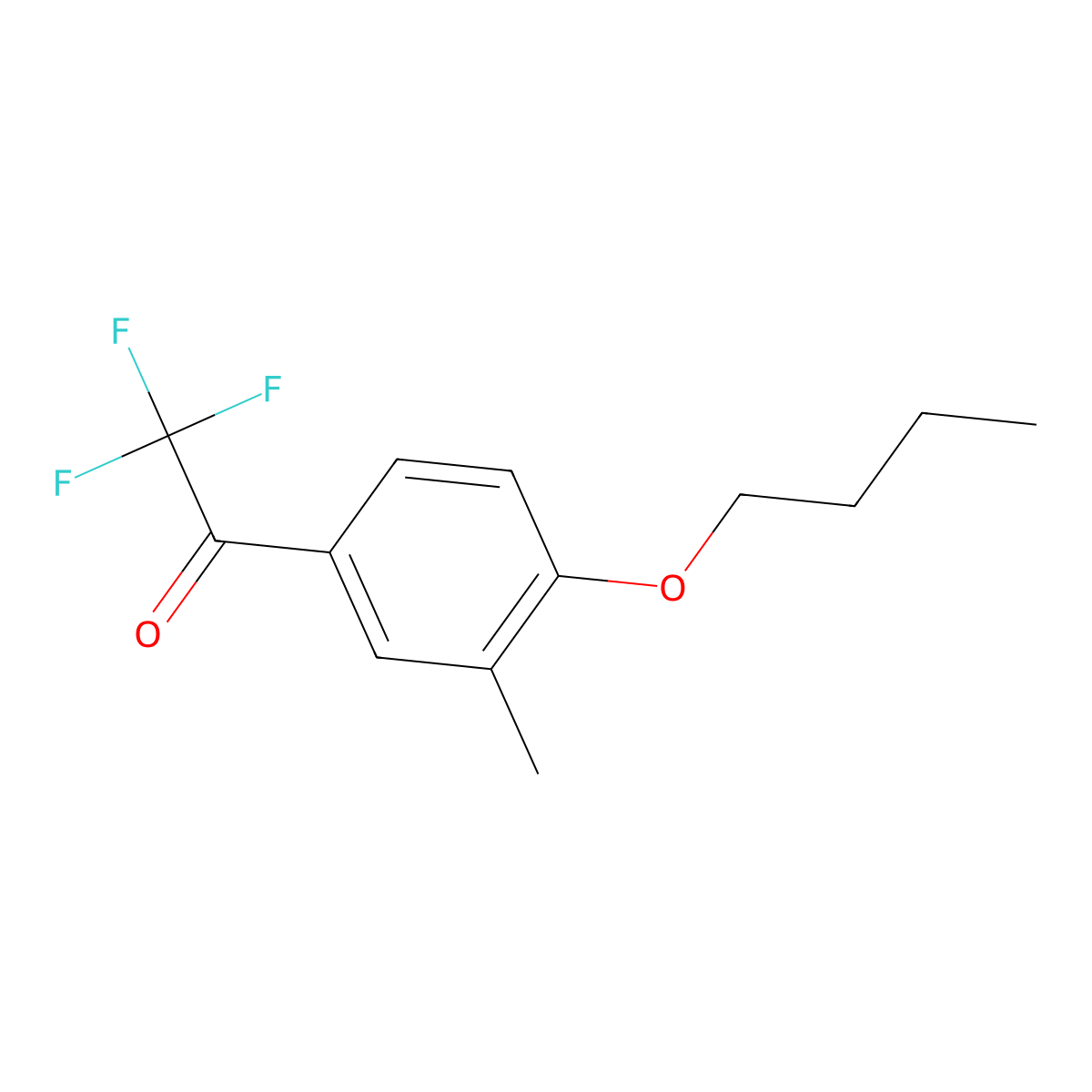 4'-n-Butoxy-3'-methyl-2,2,2-trifluoroacetophenone molecular structure, CAS 1443311-48-5