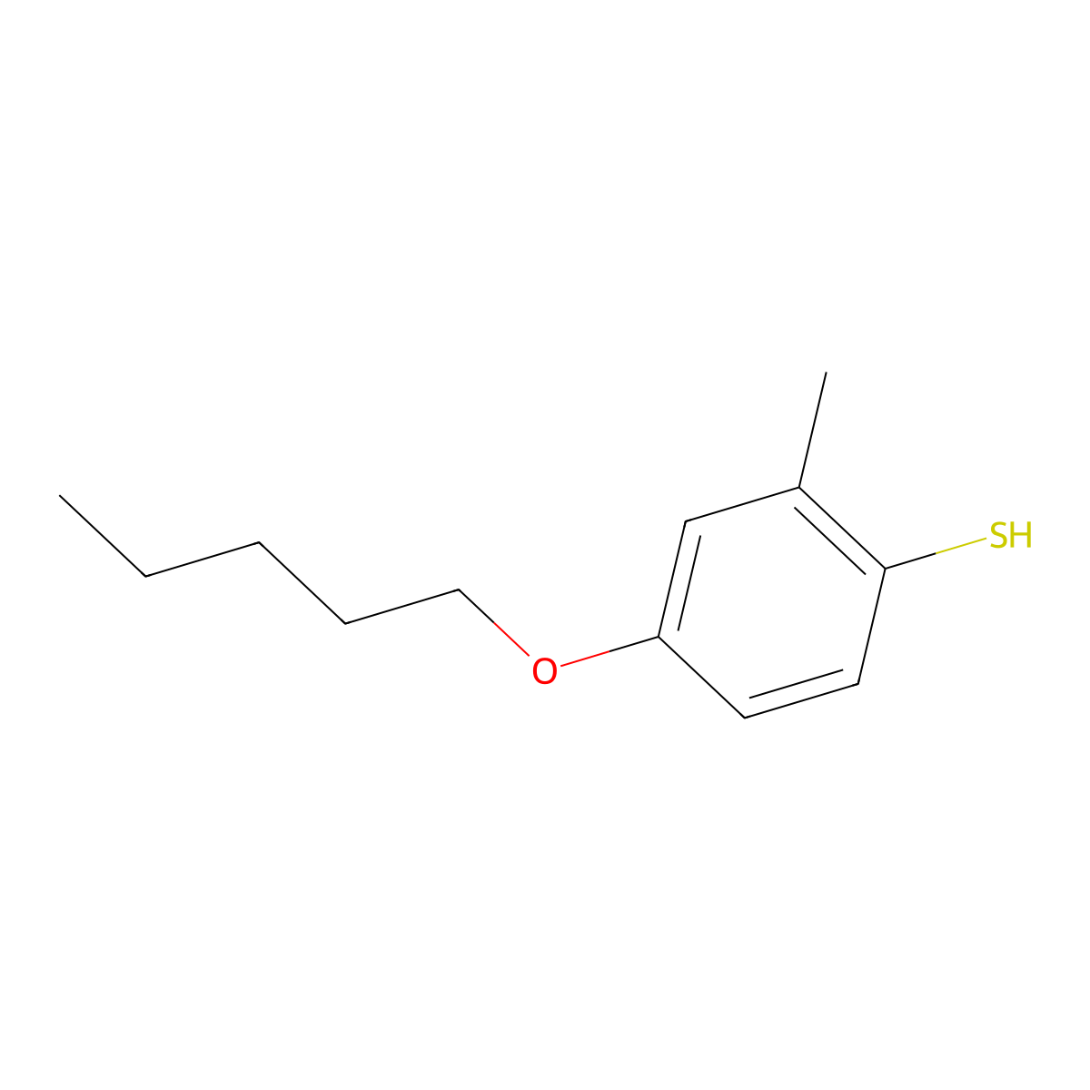 2-Methyl-4-n-pentoxythiophenol molecular structure, CAS 1443311-54-3