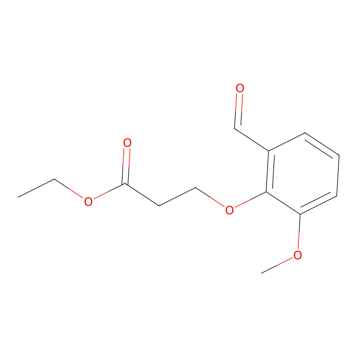 Ethyl 3-(2-formyl-6-methoxyphenoxy)propanoate molecular structure, CAS 1443311-56-5
