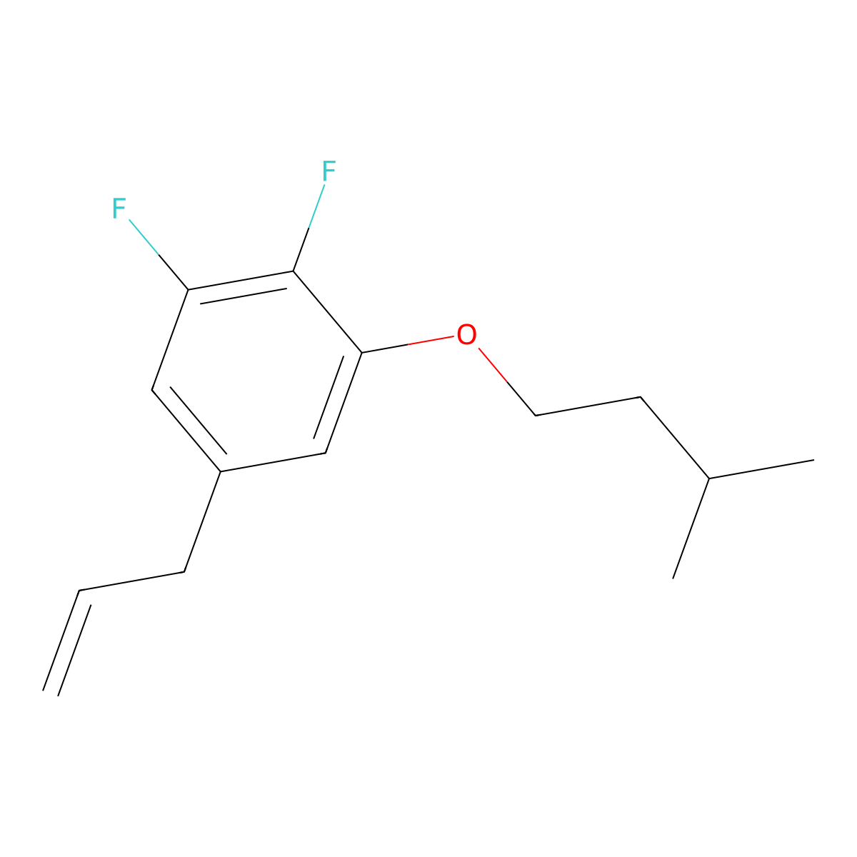5-Allyl-1,2-difluoro-3-(isopentyloxy)benzene molecular structure, CAS 1443311-58-7