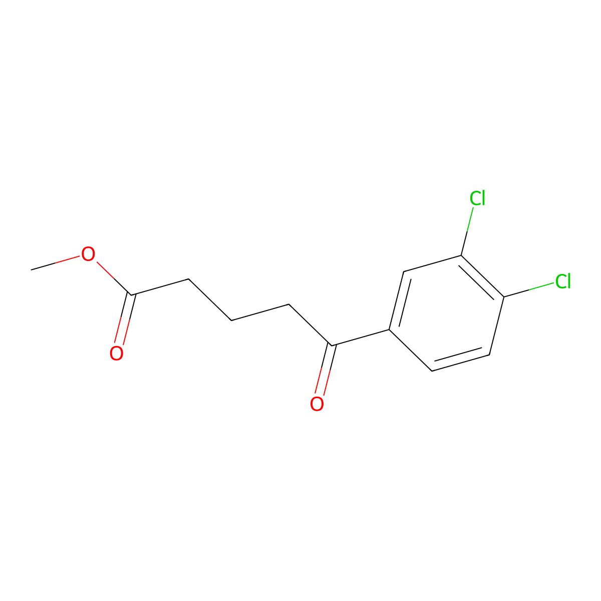 Methyl 5-(3,4-dichlorophenyl)-5-oxovalerate molecular structure, CAS 1443311-62-3