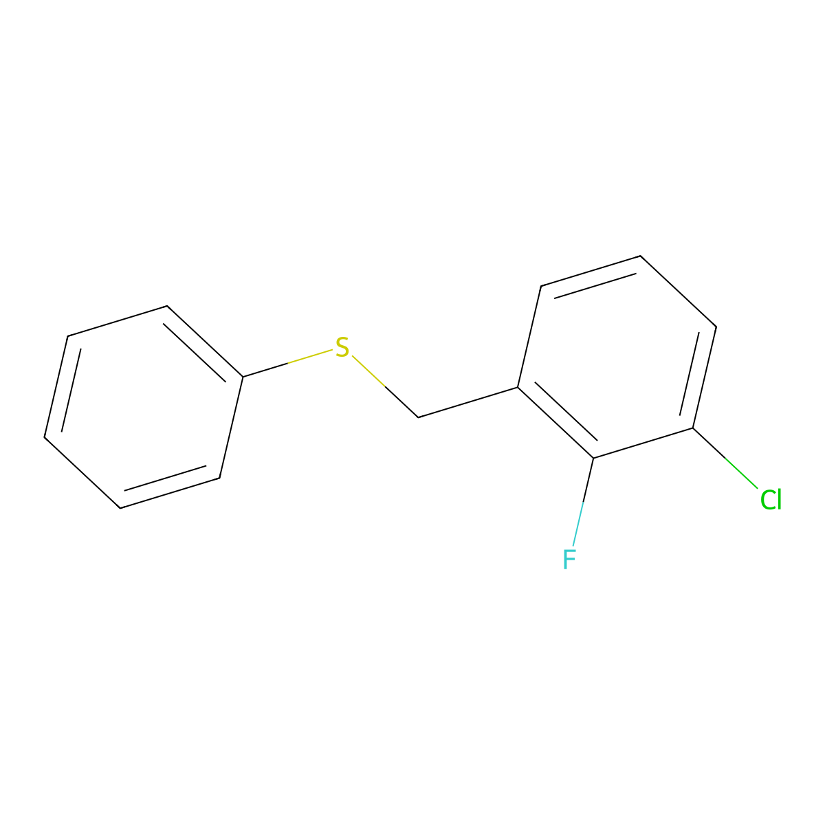 1-Chloro-2-fluoro-3-(phenylsulfanylmethyl)benzene molecular structure, CAS 1443311-65-6