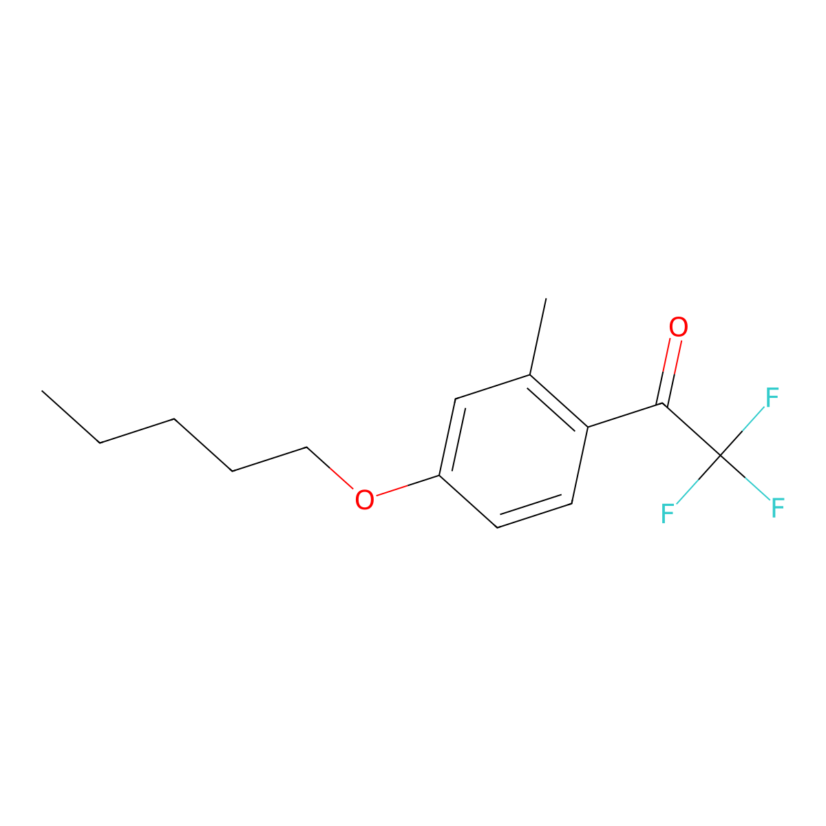 2,2,2-Trifluoro-1-(2-methyl-4-(pentyloxy)phenyl)ethanone molecular structure, CAS 1443311-66-7