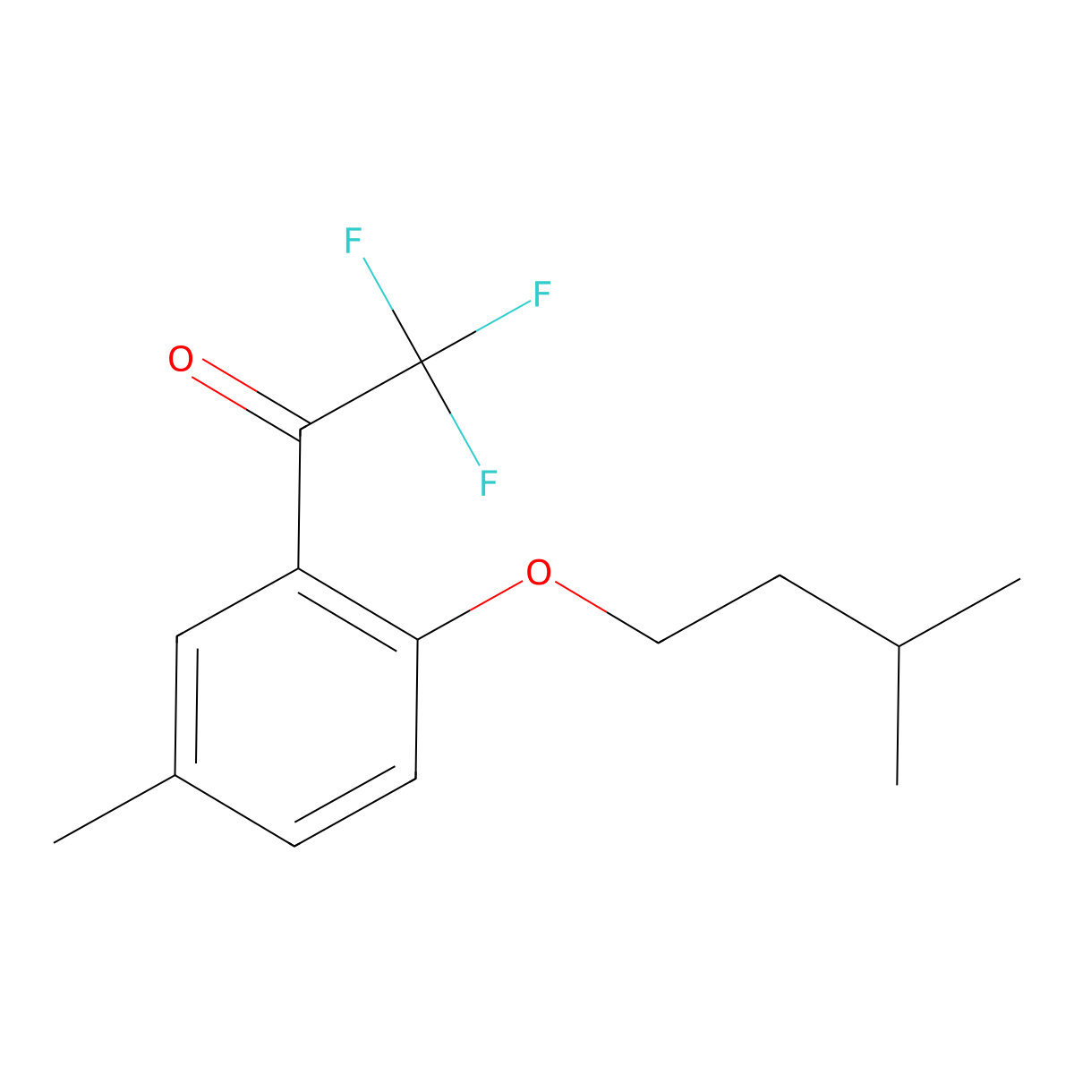 2,2,2-Trifluoro-1-(2-(isopentyloxy)-5-methylphenyl)ethanone molecular structure, CAS 1443311-68-9
