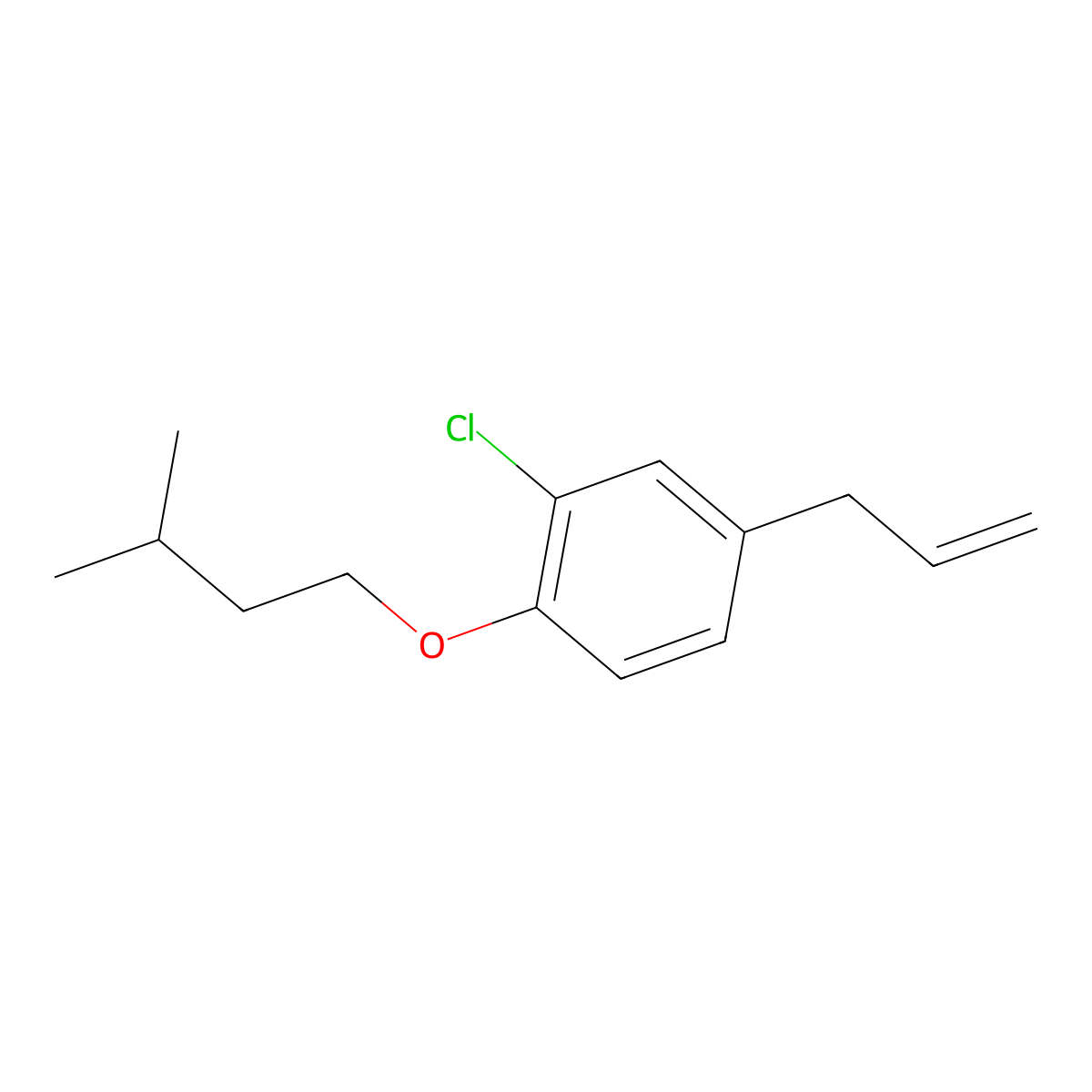4-Allyl-2-chloro-1-(isopentyloxy)benzene molecular structure, CAS 1443311-86-1