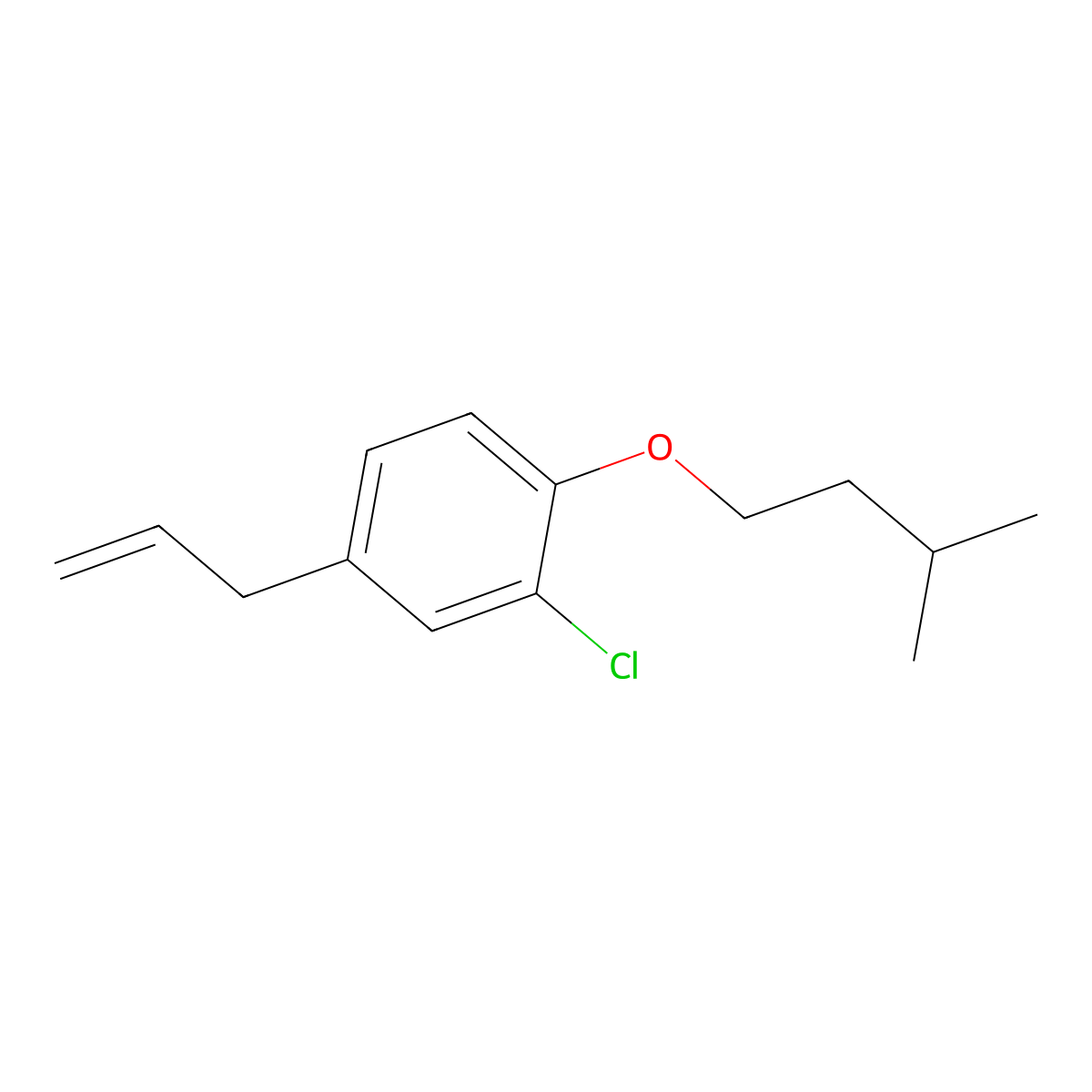4-Allyl-2-chloro-1-(isopentyloxy)benzene molecular structure, CAS 1443311-86-1