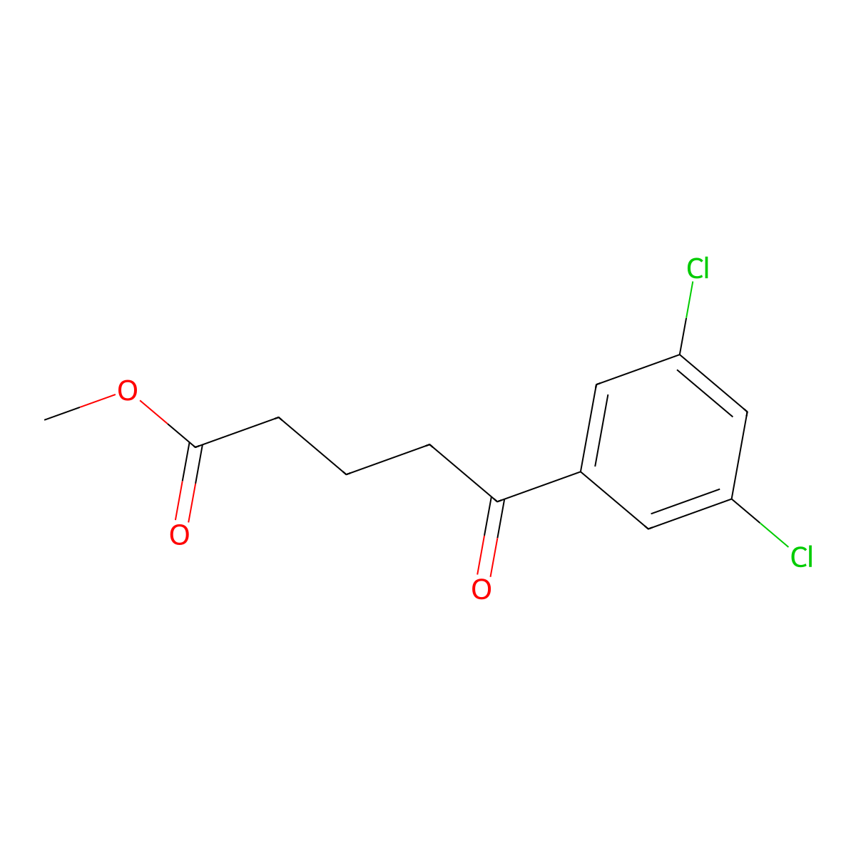 Methyl 5-(3,5-dichlorophenyl)-5-oxovalerate molecular structure, CAS 1443311-87-2