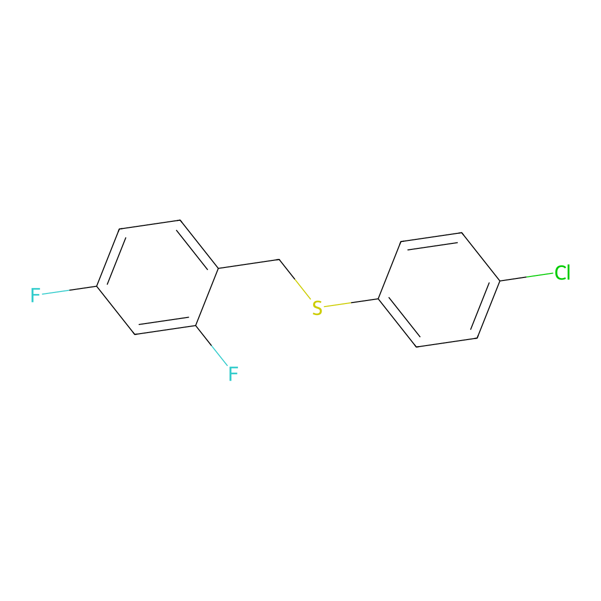 1,3-Difluoro-4-[(4-chlorophenyl)sulfanylmethyl]benzene molecular structure, CAS 1443311-91-8