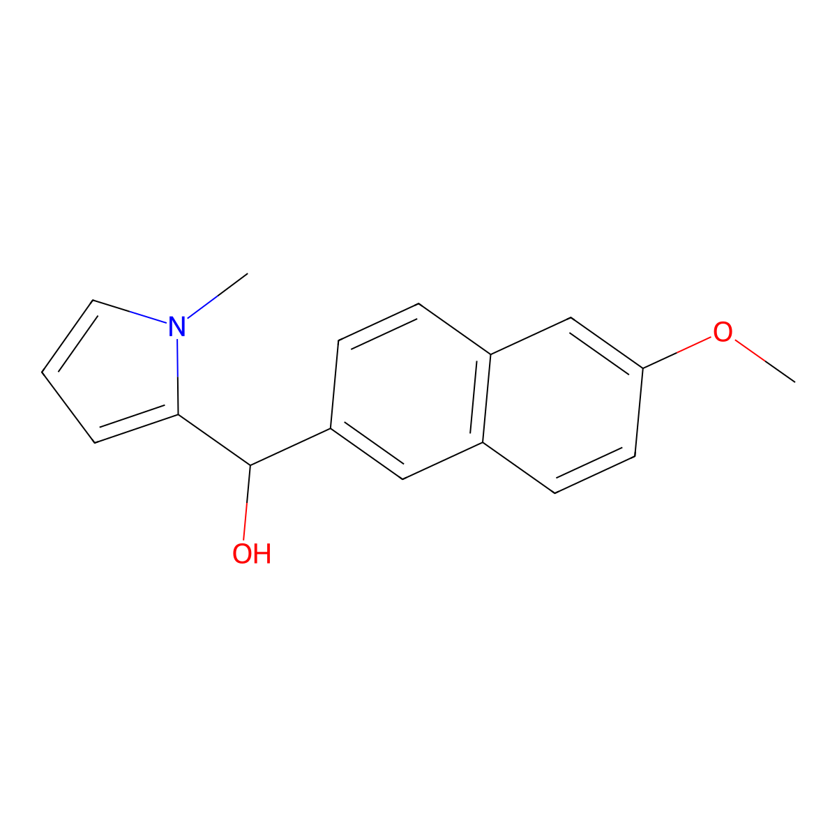 (6-Methoxynaphthalen-2-yl)(1-methyl-1H-pyrrol-2-yl)methanol molecular structure, CAS 1443312-01-3