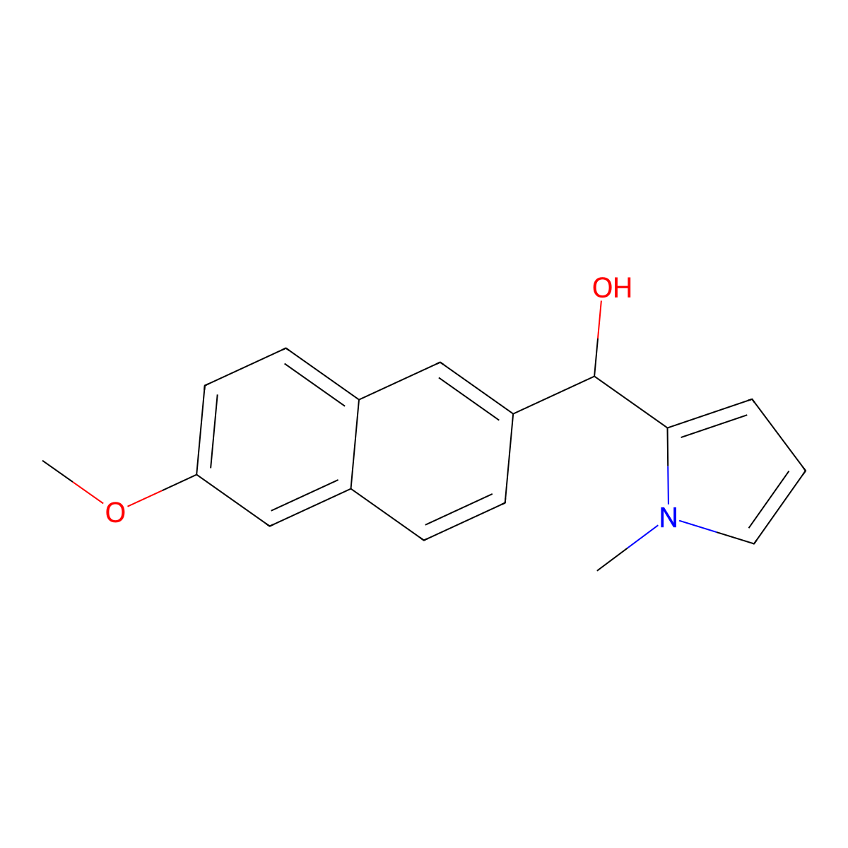 (6-Methoxynaphthalen-2-yl)(1-methyl-1H-pyrrol-2-yl)methanol molecular structure, CAS 1443312-01-3