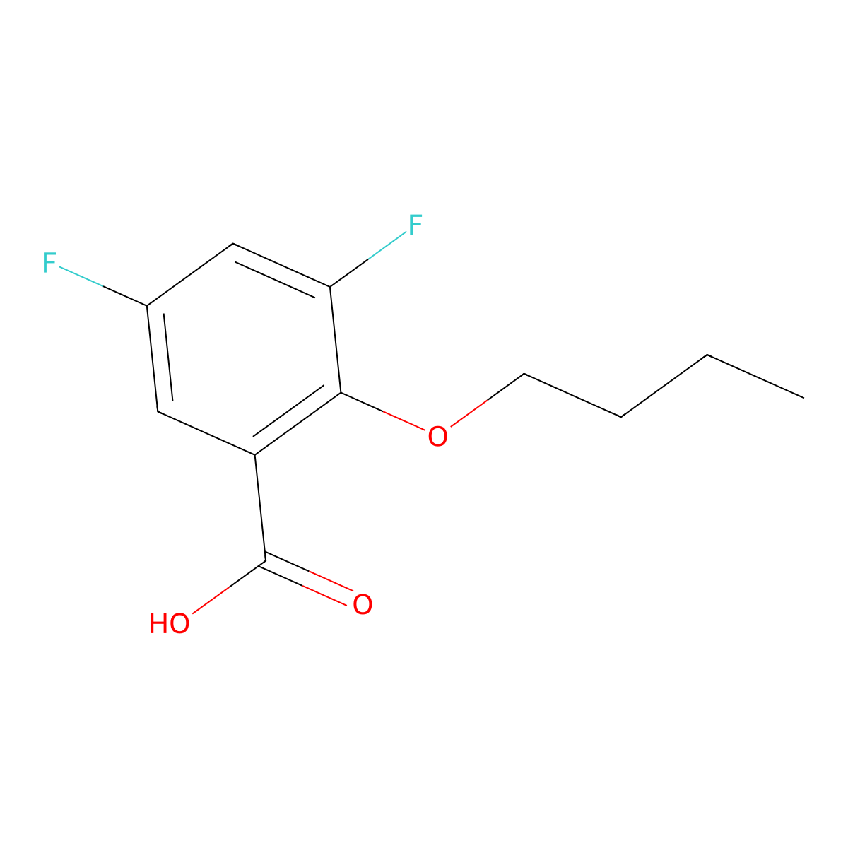 2-Butoxy-3,5-difluorobenzoic acid molecular structure, CAS 1443312-04-6