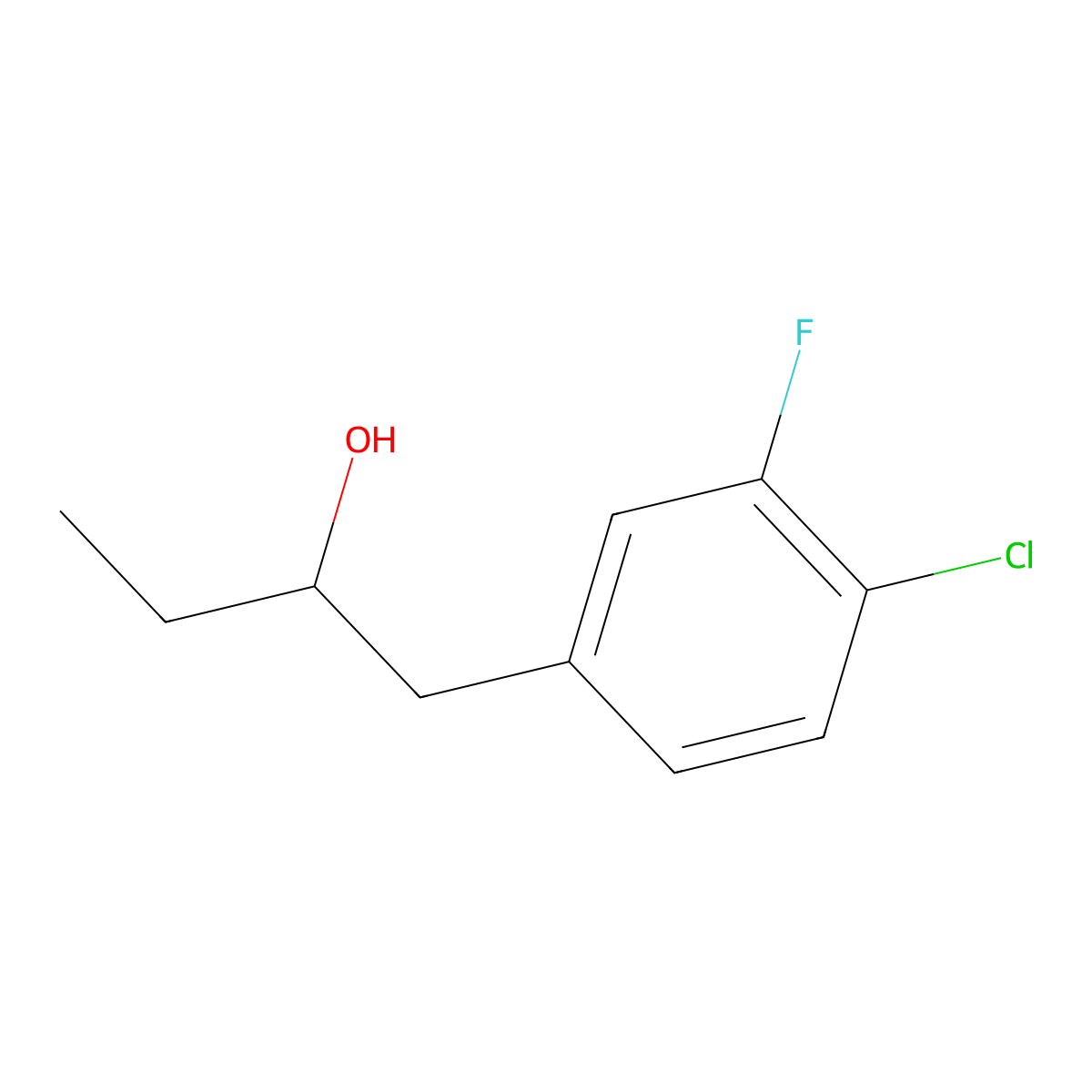 1-(4-Chloro-3-fluorophenyl)-2-butanol molecular structure, CAS 1443312-11-5