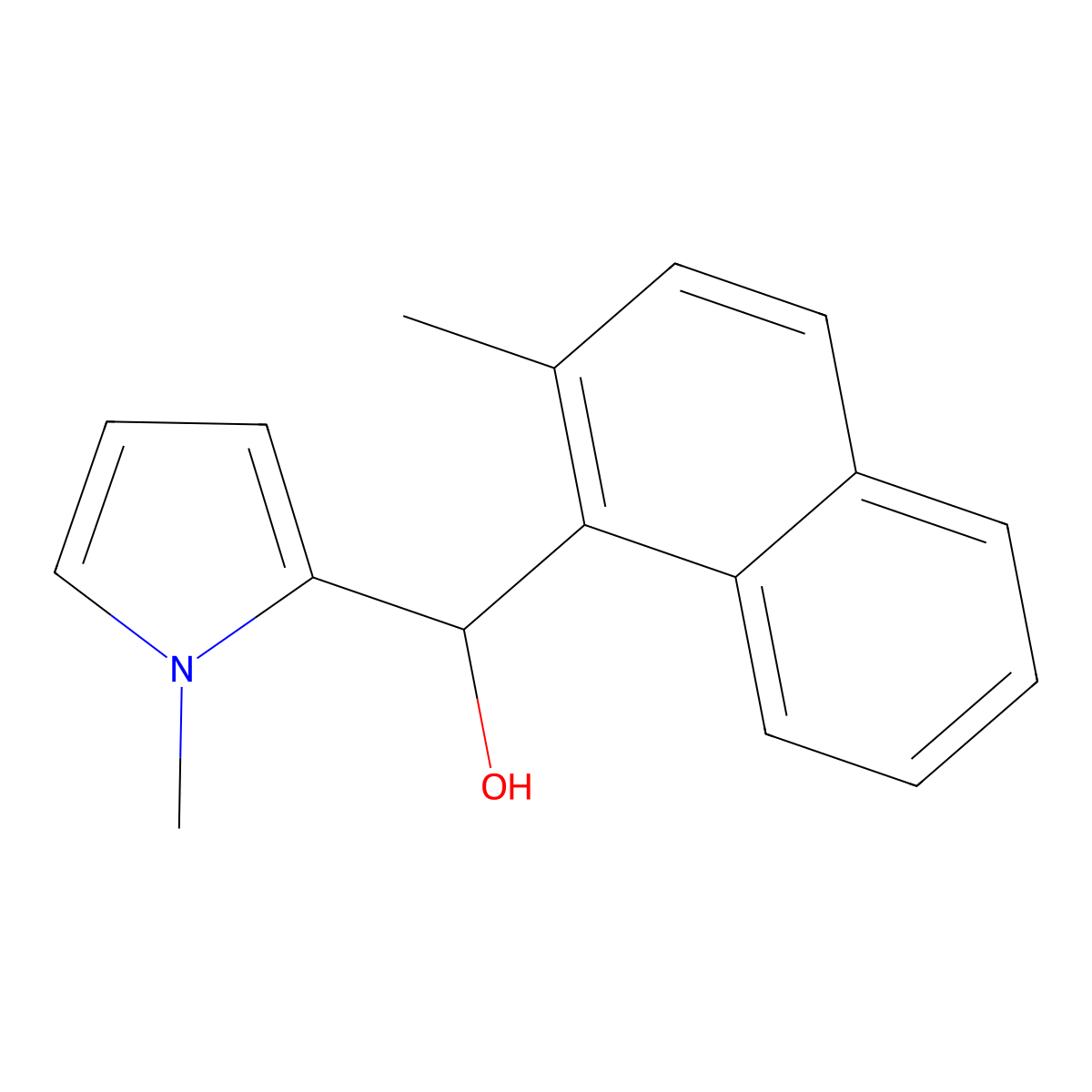 2-Methyl-1-naphthyl-(1-methyl-2-pyrrolyl)methanol molecular structure, CAS 1443312-12-6