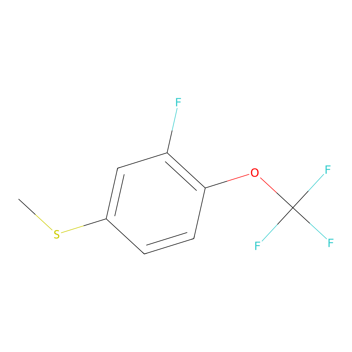 3-Fluoro-4-(trifluoromethoxy)phenyl methyl sulfide molecular structure, CAS 1443312-18-2