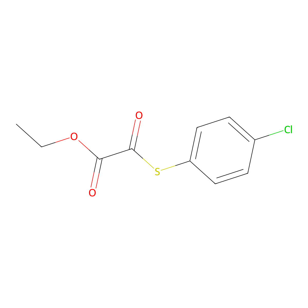Ethyl 2-(4-chlorophenyl)sulfanyl-2-oxo-acetate molecular structure, CAS 1443312-25-1
