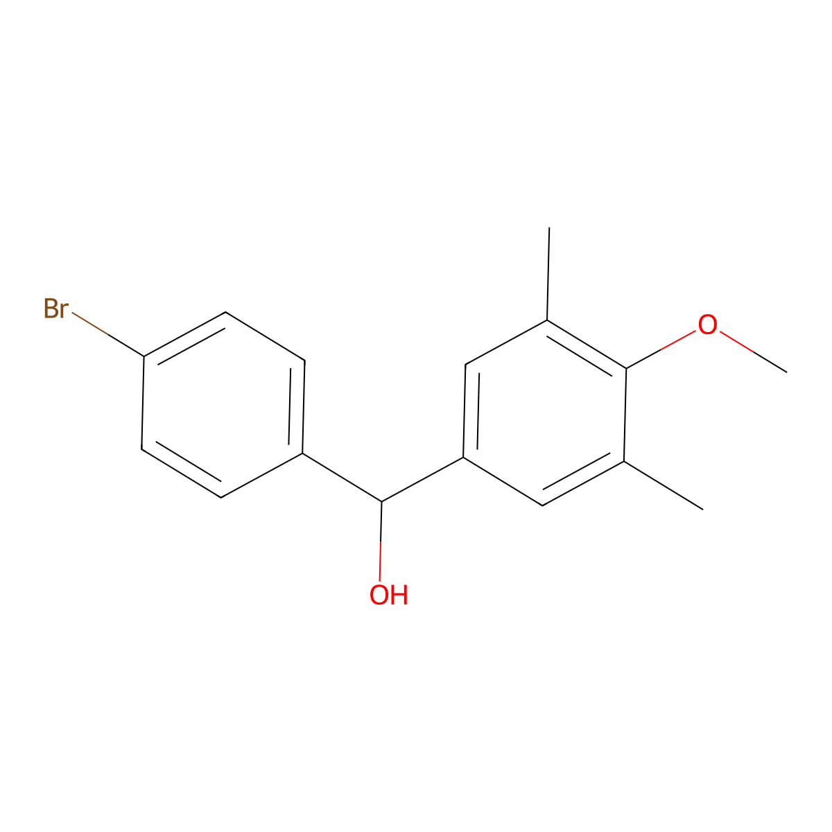 (4-Bromophenyl)(4-methoxy-3,5-dimethylphenyl)methanol molecular structure, CAS 1443312-31-9