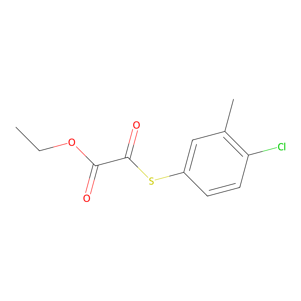Ethyl 2-(4-chloro-3-methylphenyl)sulfanyl-2-oxo-acetate molecular structure, CAS 1443312-32-0