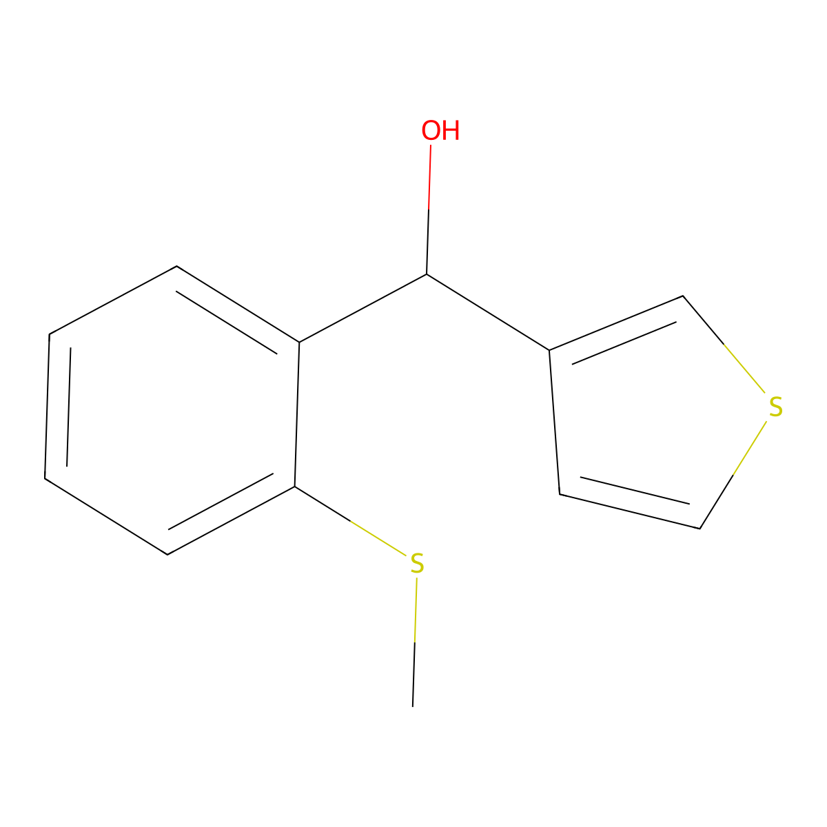 2-Methylthiophenyl-(3-thienyl)methanol molecular structure, CAS 1443312-33-1